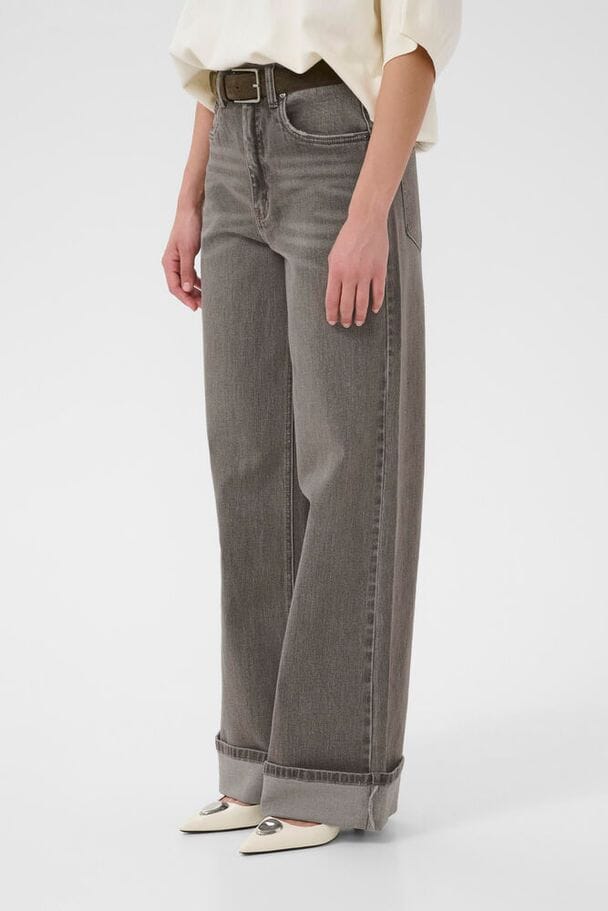 Gestuz - Gzsara Wide Jeans 10910809 - 102235 - Washed Light Grey Jeans 