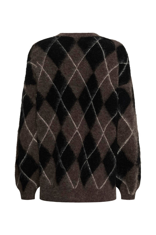 Gestuz - Gzsida Multi Long Pullover 10911670 - 1000153 - Black/Chestnut/Ivory