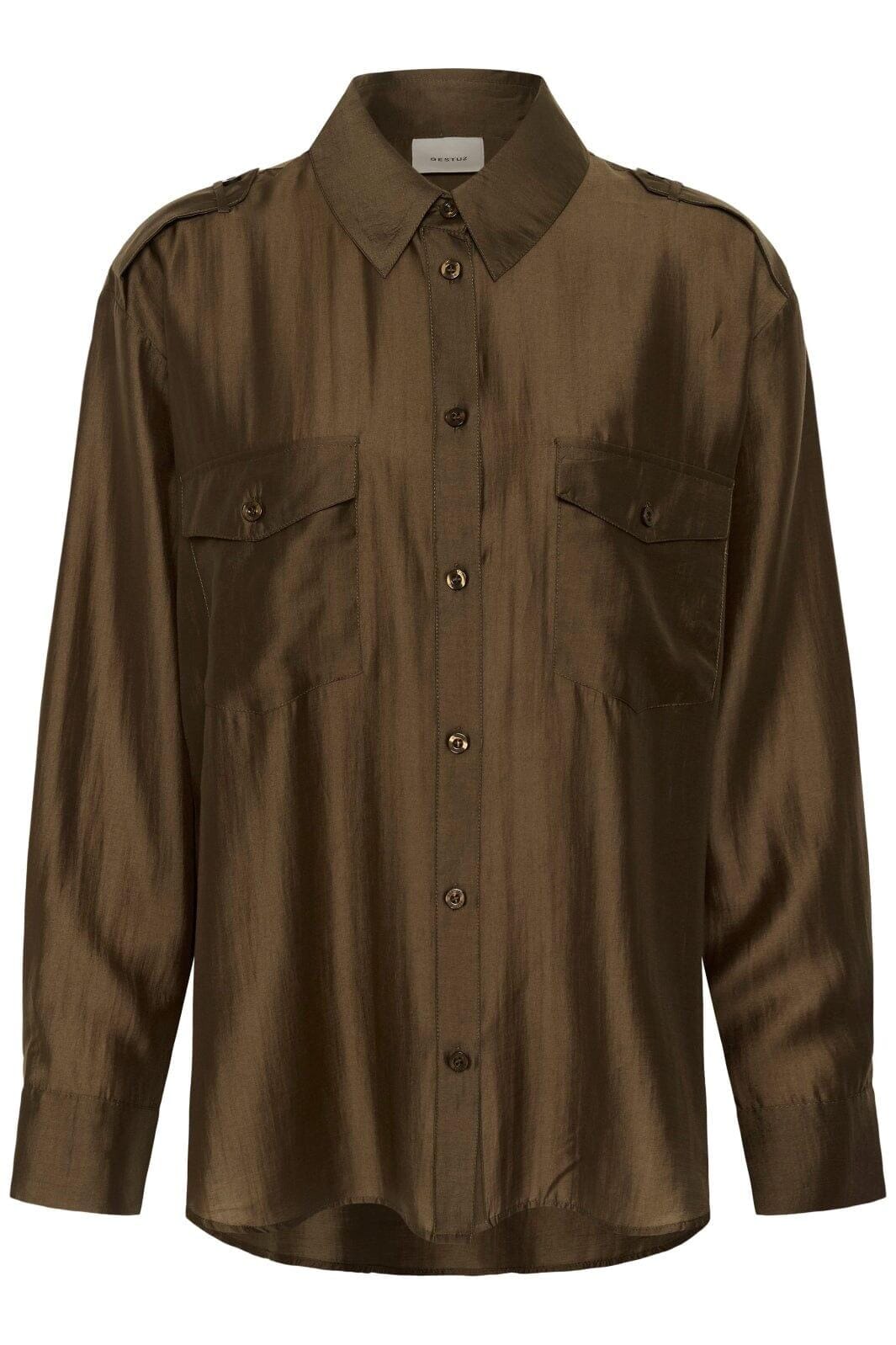 Gestuz - Gzsiora Ls Shirt 10911145 - 190916 - Rain Drum Skjorter 