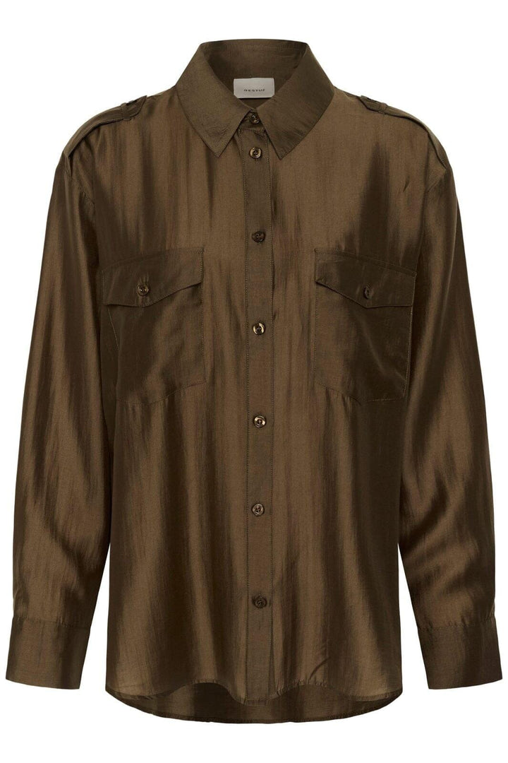 Gestuz - Gzsiora Ls Shirt 10911145 - 190916 - Rain Drum Skjorter 