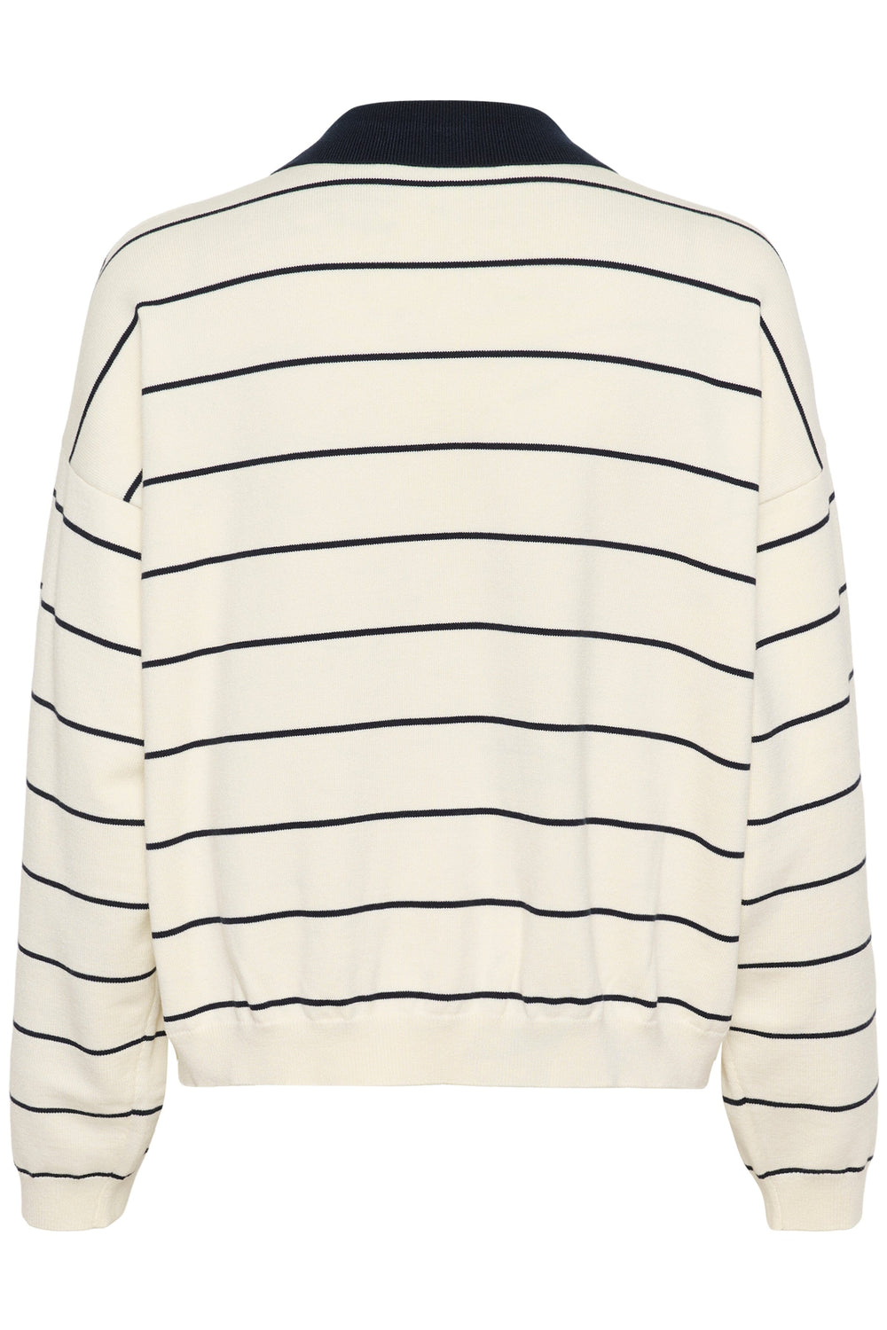 Gestuz - Gztaige Polo Pullover 10910829 - 108826 - Egret/Skycaptain Striped Strikbluser 