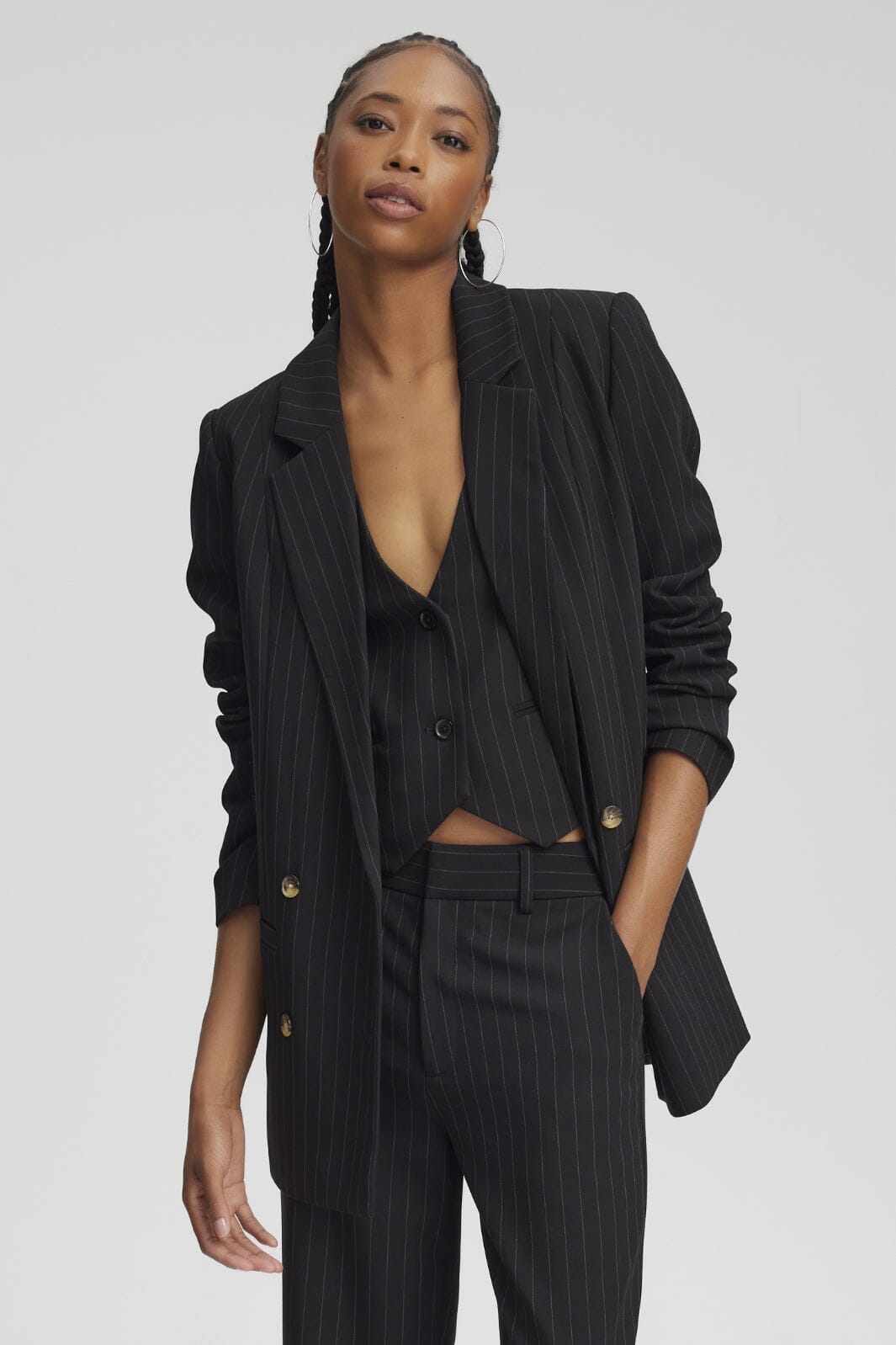 Gestuz - JoelleGZ pinstripe blazer NOOS - black pinstripe Blazere 