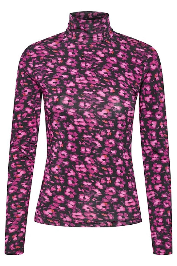 Gestuz - MiliaGz Rollneck - Pink Flower Bluser 