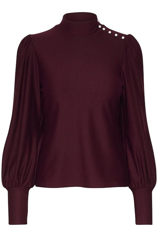 Gestuz - Rifagz Button Blouse 10909718 - 106643 Blood Red