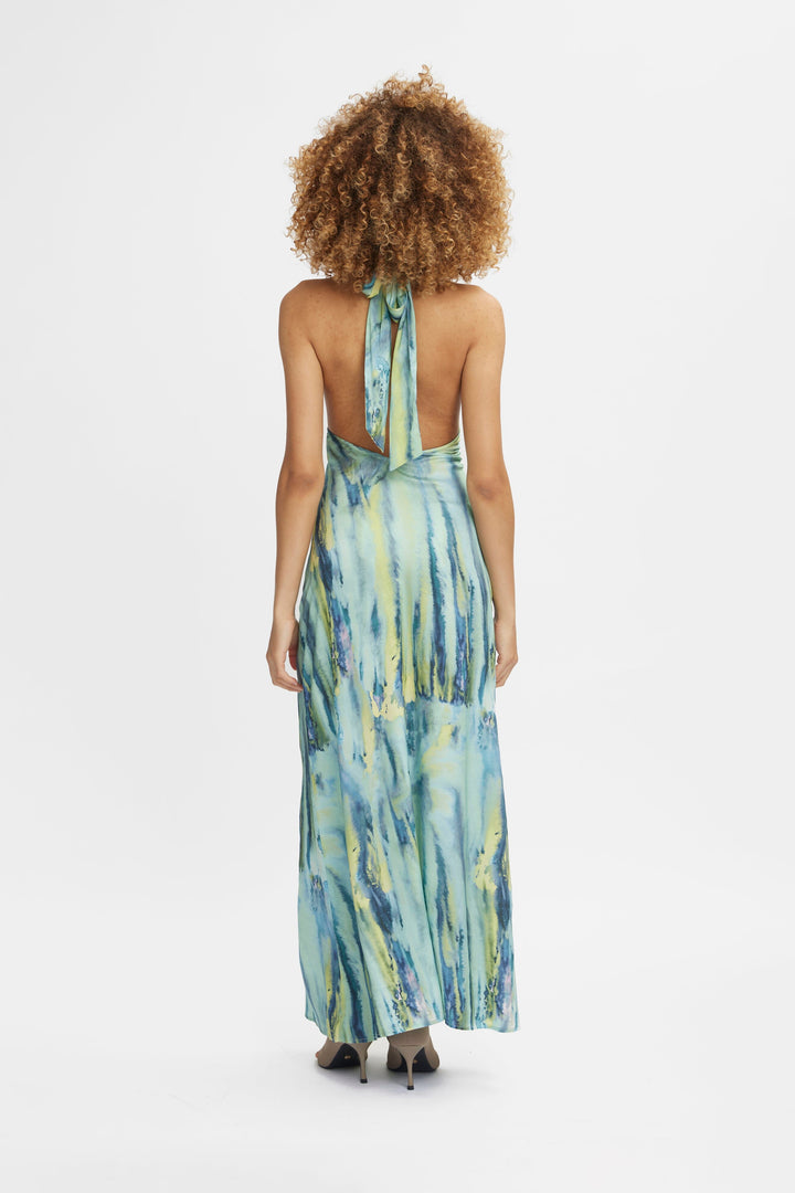 Gestuz - WaleryGZ P maxi dress - Green Aqua Art Kjoler 