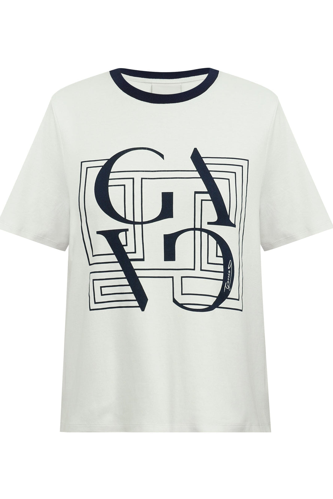 Gossia - Basgo Tee G2850 - Off-White / Navy Print T-shirts 
