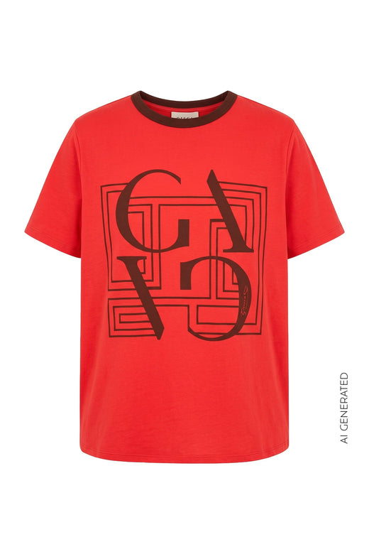 Gossia - Basgo Tee G2850 - Red / Brown Print T-shirts 