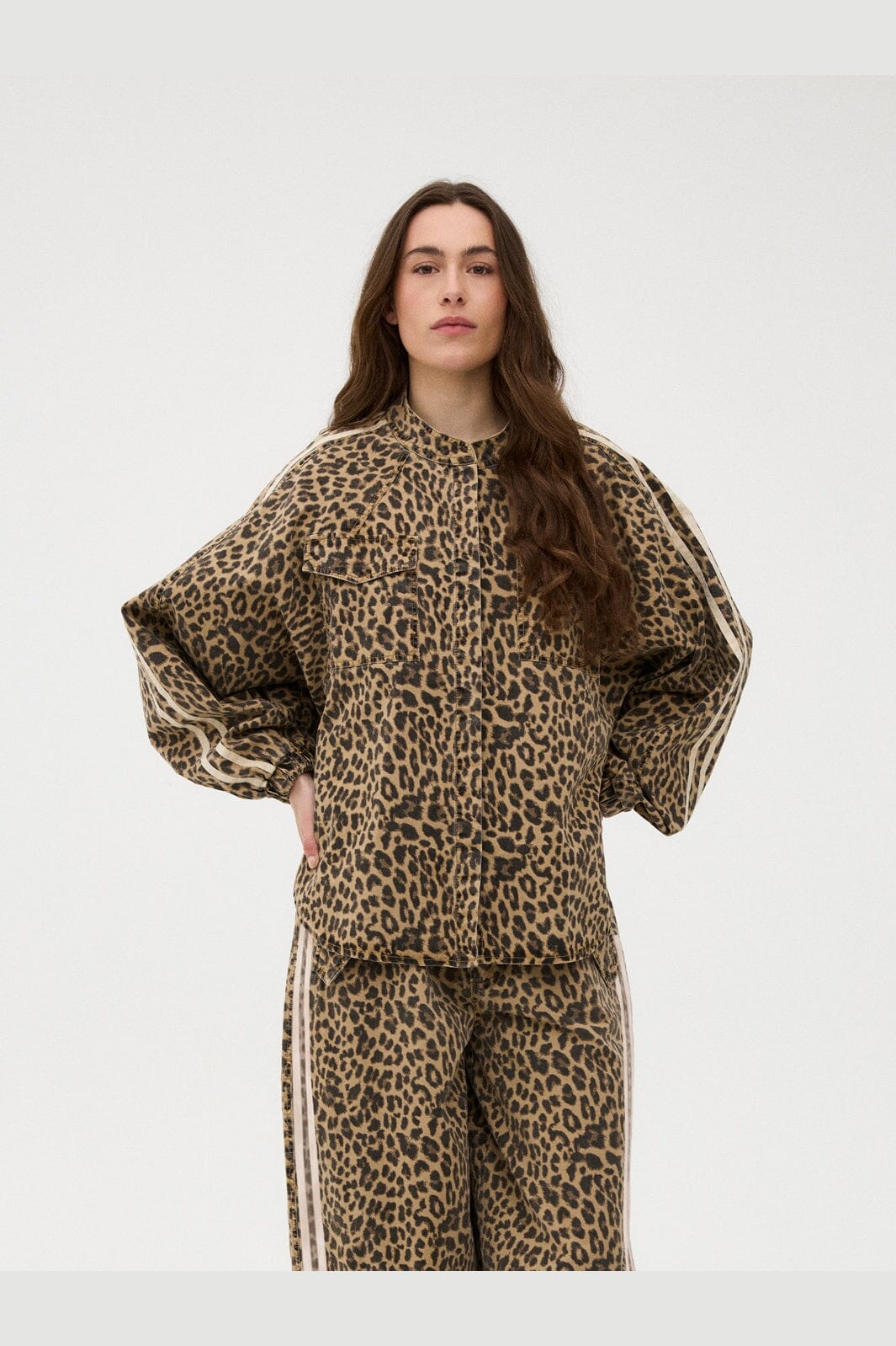 Gossia - Basmago Jull Jacket Shirt G3356 - Leopard Print/Cream Stripe