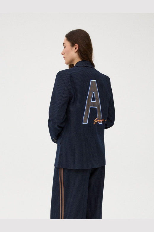 Gossia - Beatricego Jo Blazer G3285 - Navy Blue Stripes