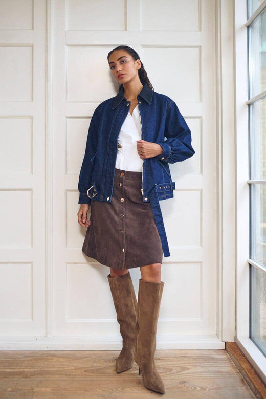Gossia - Larago Skirt G3067 - Brown Suede Nederdele 