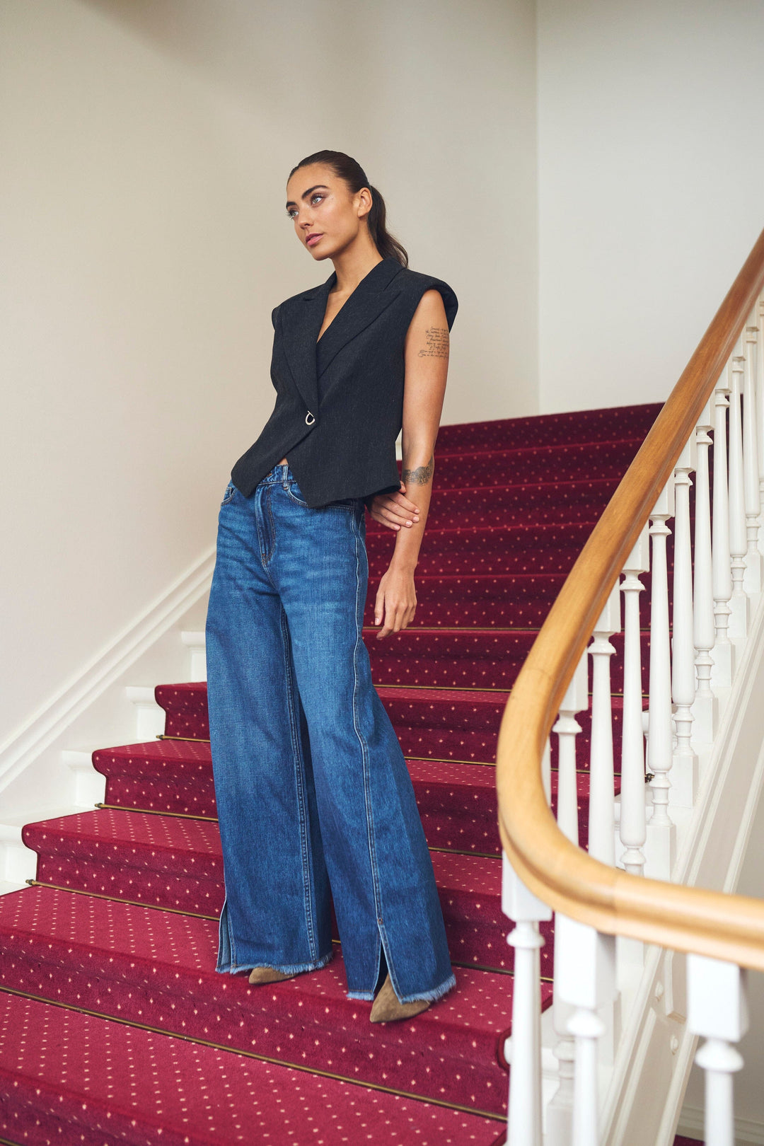 Gossia - Lianago Waistcoat G3086 - Black Melange Veste 