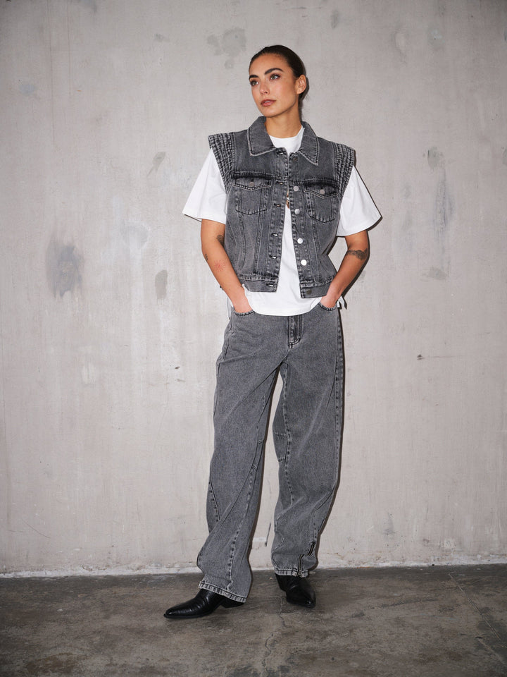 Gossia - Minnago Vest G2978 - Grey Washed Veste 