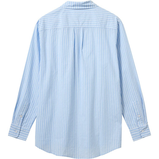 H2O - Rønne Essential Pajamas Shirt L/S 101018-1 - 7092 - Light Blue/White Skjorter 