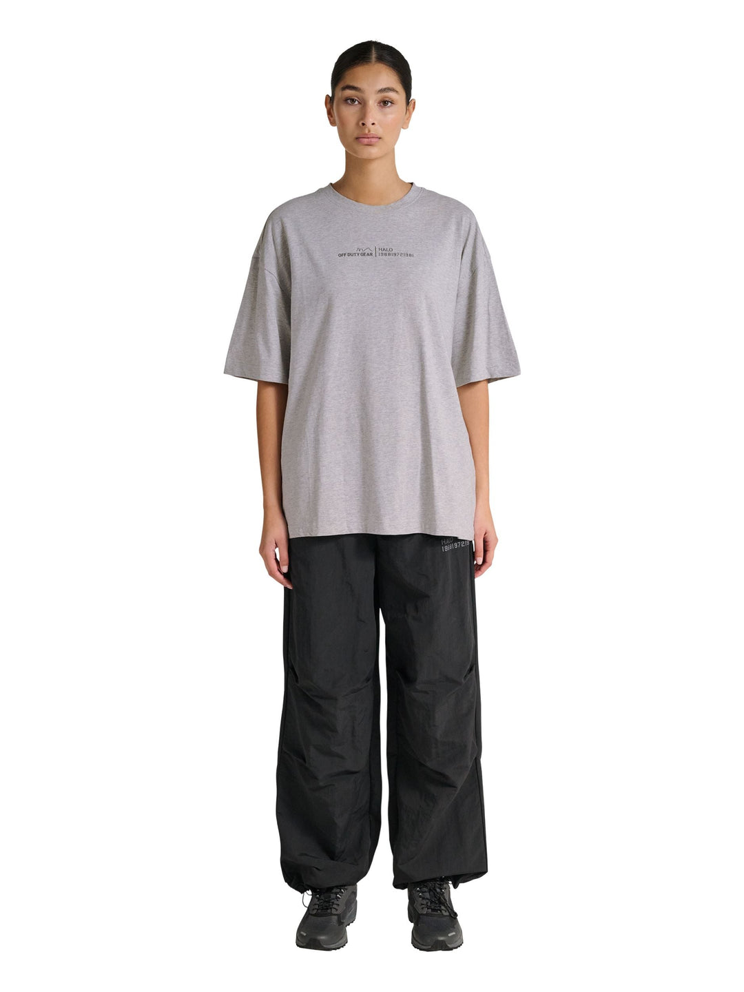 Halo - Graphic Boxy T-Shirt 230418 - 2010 - Light Grey Melange T-shirts 