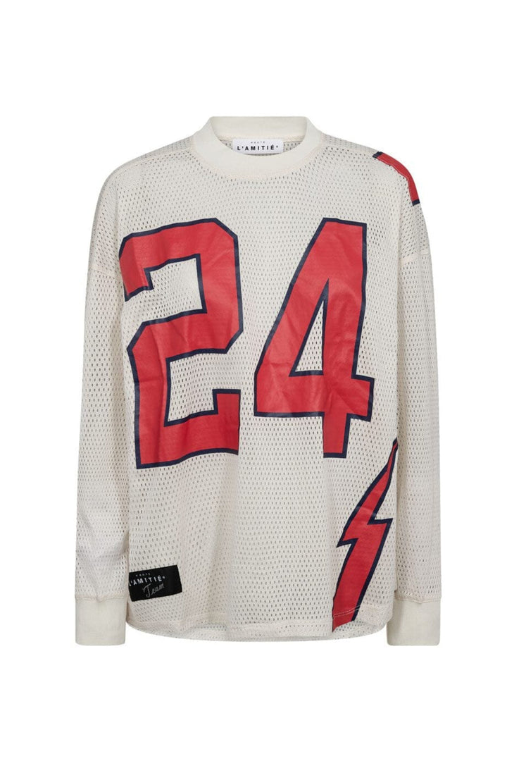Haute L'Amitié - American Football Ls Tee HL10049 - Pearl/ Red