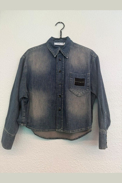 Haute L'Amitié - Club Crop Denim Shirt HL10937 - Denim Blue