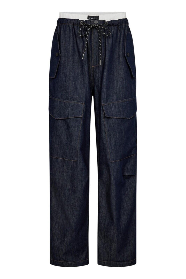 Haute L'Amitié - Denim Cargo Pull On Trouser HL10317 - Dark Denim
