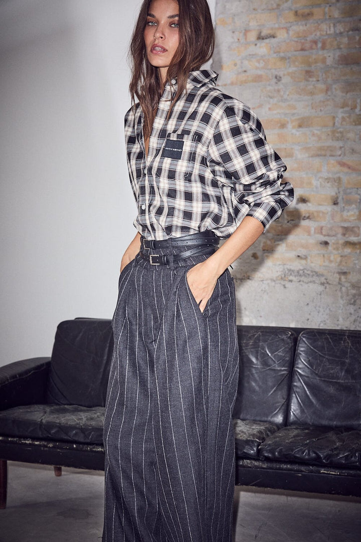 Haute L'Amitié - Haute Check Shirt HL10645 - Mocca Check Skjorter 