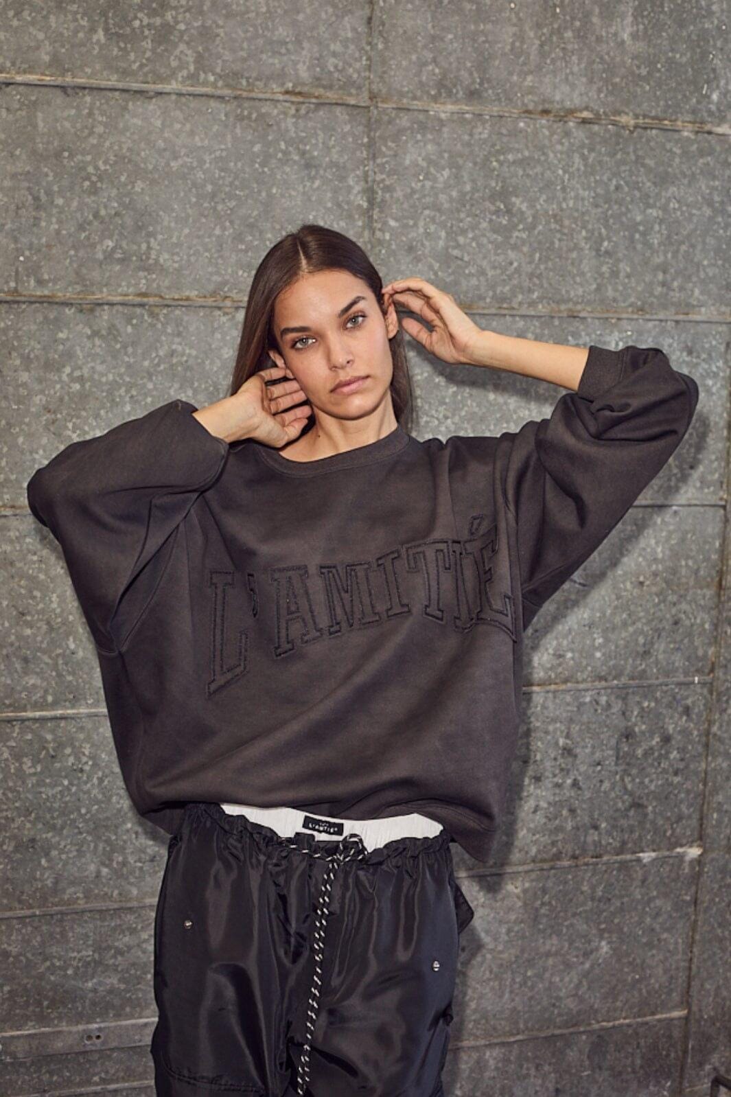 Haute L'Amitié - L'Amitié Application Sweat HL10283 - Dark Grey Sweatshirts 