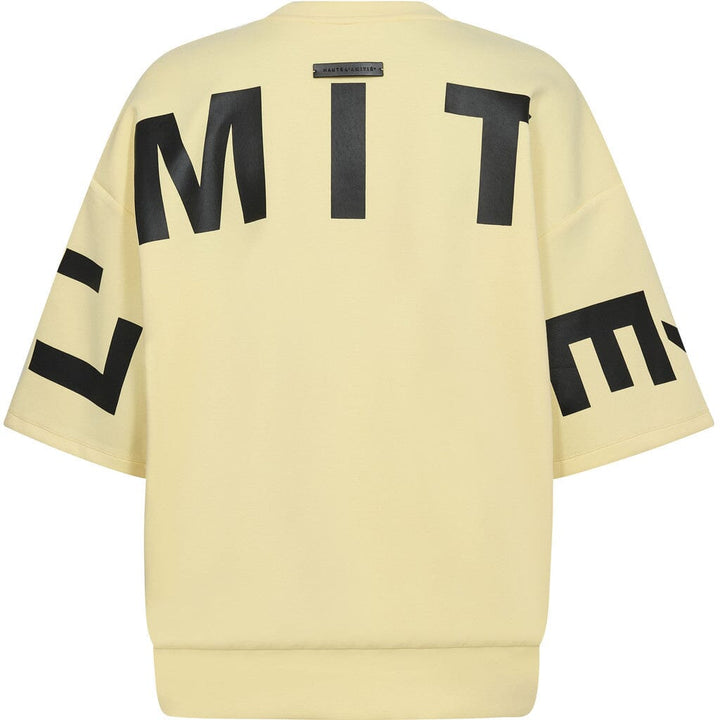 Haute L'Amitié - Maxi Split Ss Logo Sweat HL10461 - Pale Yellow Sweatshirts 