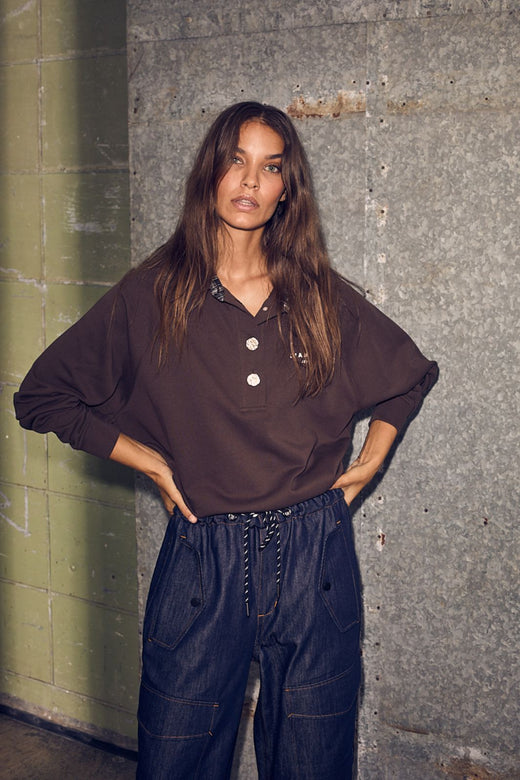 Haute L'Amitié - Polo Logo Sweat HL10034 - Mocca Sweatshirts 