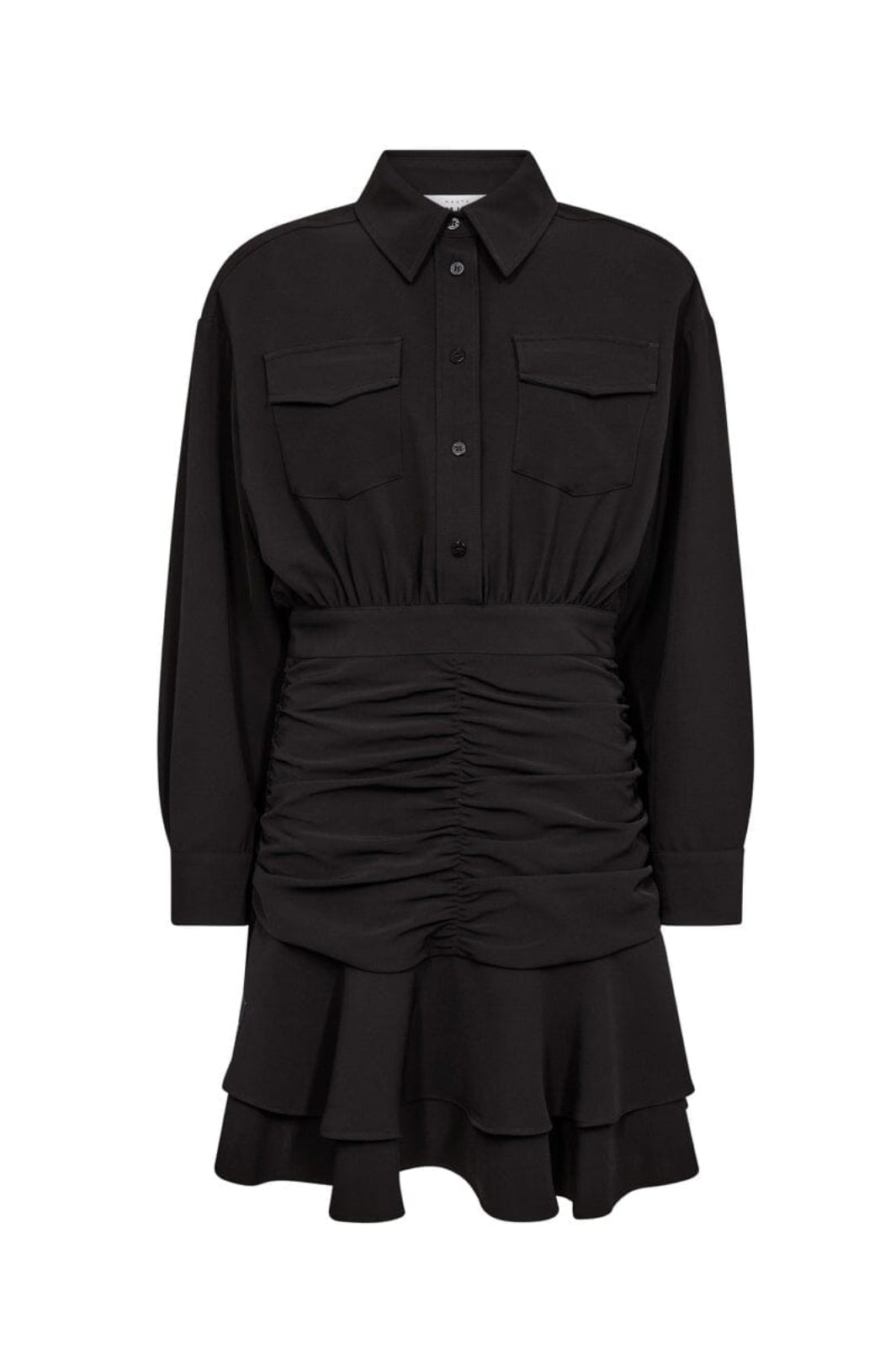 Haute L'Amitié - Satari Gather Shirt Dress HL10501 - Black