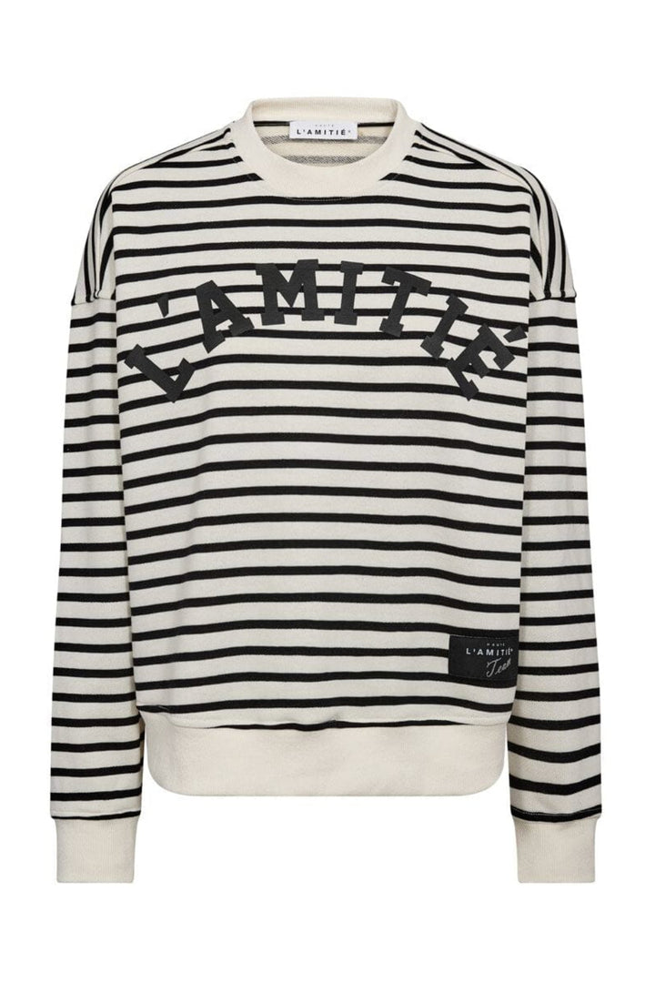 Haute L'Amitié - Stripe Logo Sweat HL10441 - Offwhite Black