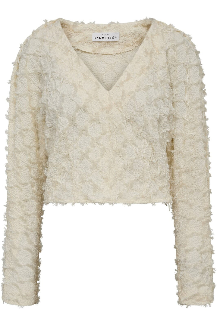 Haute L'Amitié - Stuff Structre V-Blouse HL10366 - Off-White Bluser 