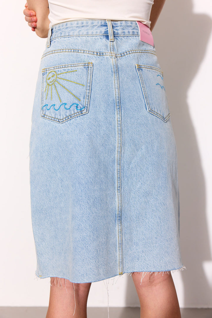 Hunkøn - Kenna Denim Skirt 26021 - Light Denim Nederdele 