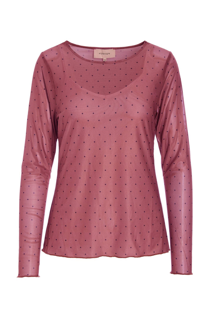 Hunkøn - Tova Mesh Blouse 25935 - Zinfandel Bluser 