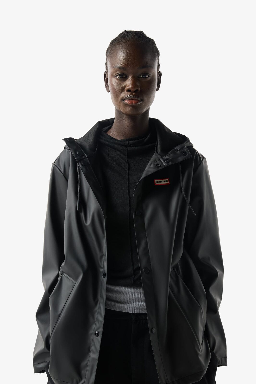 Hunter - Izzy Pu Hooded Jacket Haru0012251hb - Black Regnjakker 