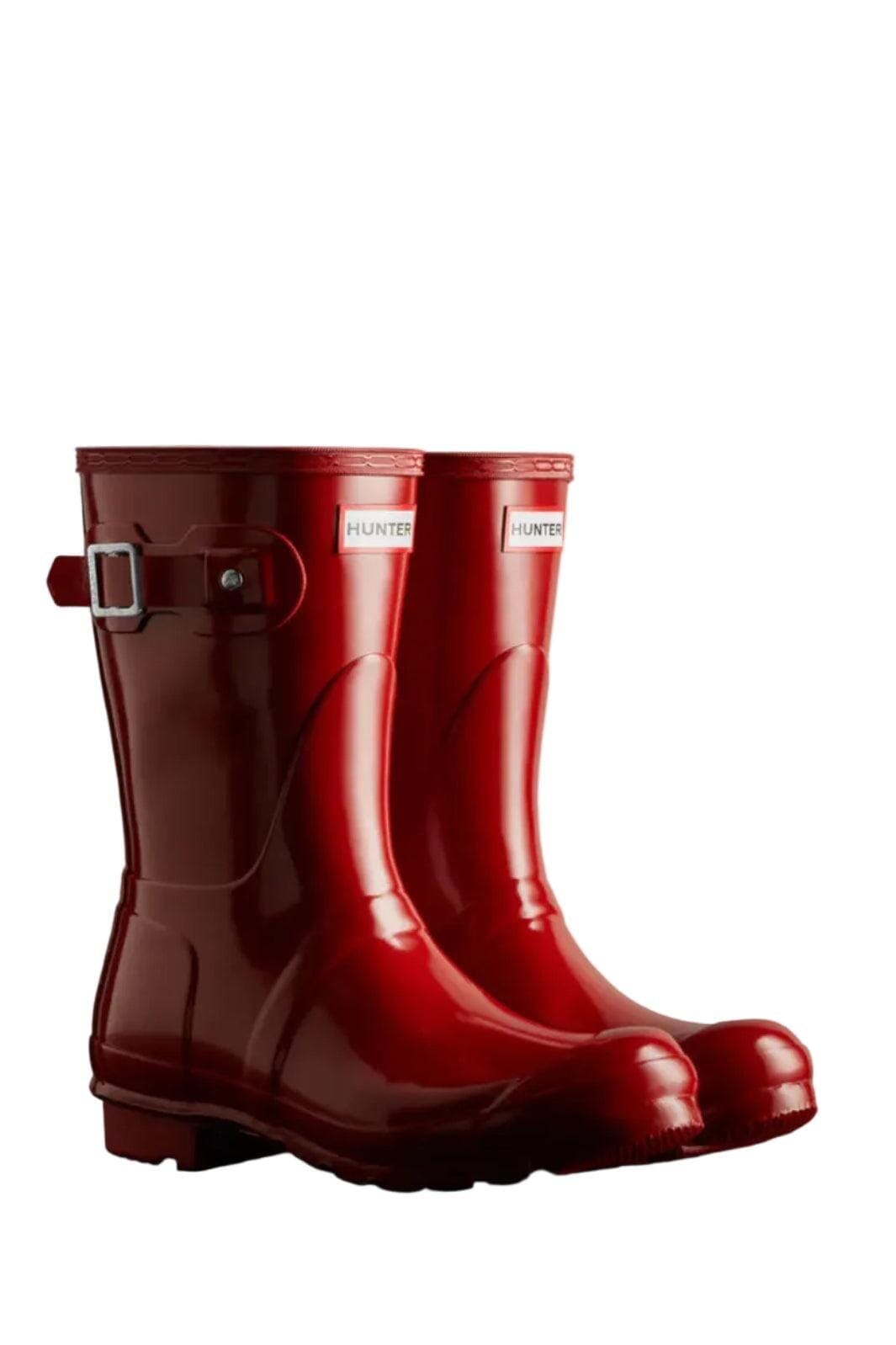 Hunter - Womens Original Short Gloss Boot Wfs1000rglmlr - Military Red Gummistøvler 