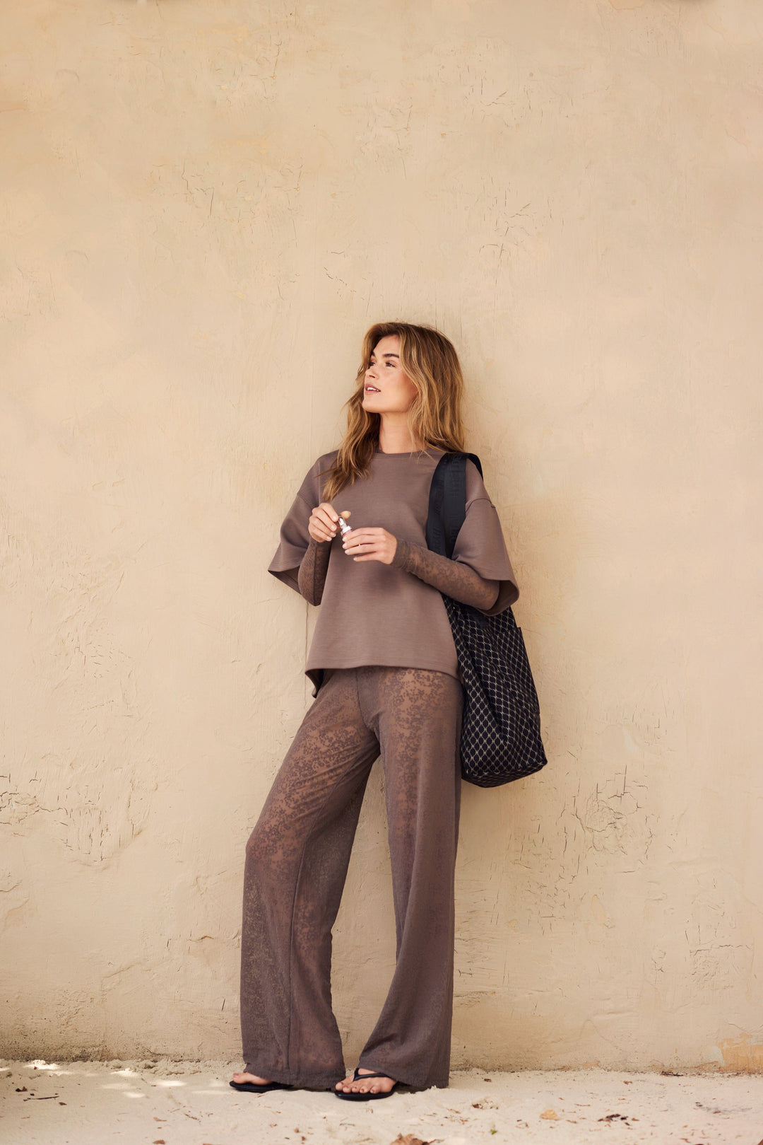 Hype The Detail - Lace Pant 852-21 - 2 - Brun Bukser 