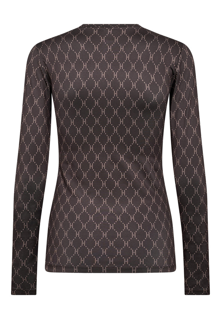 Hype The Detail - Printed Blouse 200-14 - 51 - Brun Bluser 