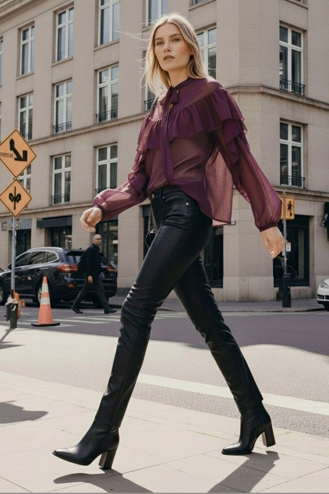 Hypedrop - Hdmelisa Ruffle Ls Blouse 32000021 - 5082000 - Potent Purple Bluser 