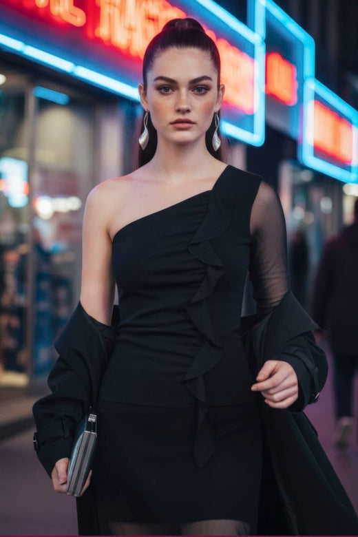 Hypedrop - Hdpatricia Mesh One-Shoulder Top 32000162 - 5099778 - Black Toppe 