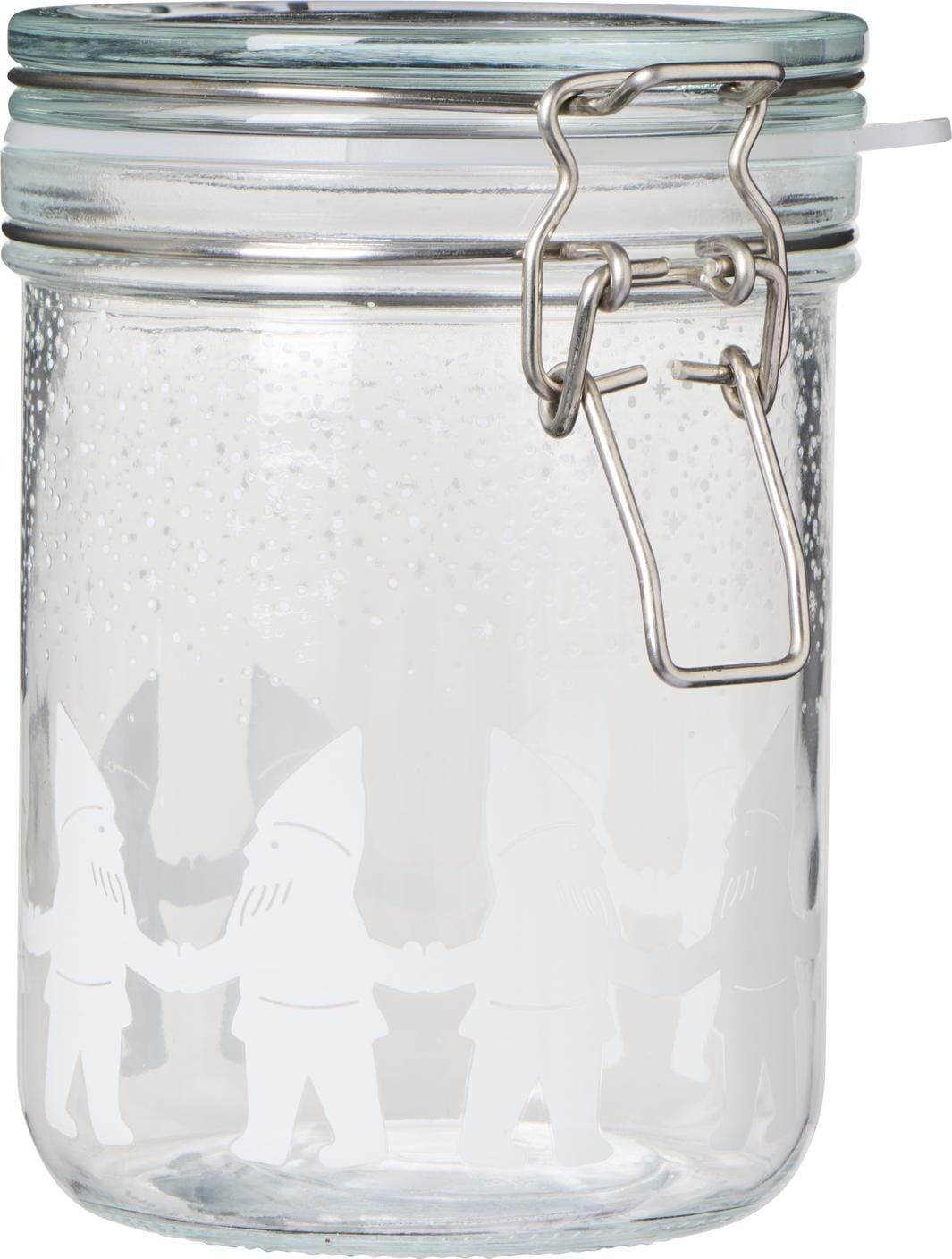 Ib Laursen - Opbevaringsglas M/patentlåg Nissedekoration, 700 Ml - 06019-00
