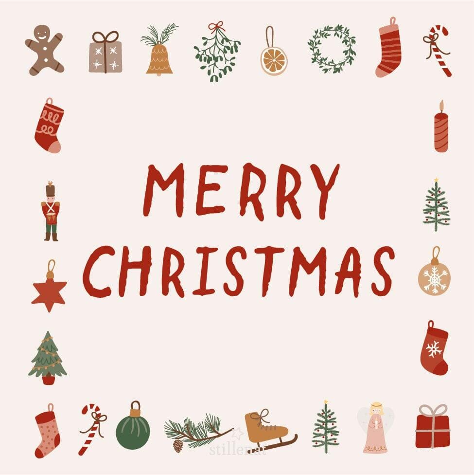 Ib Laursen - Serviet 16,5x16,5 Cm Merry Christmas Og Juleikoner 20 Stk/pk - 95908-00