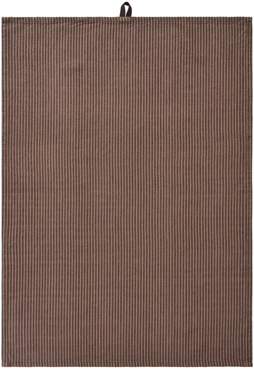 Ib Laursen - Viskestykke Daniella Brun M/mørkebrune Striber - 66264-14