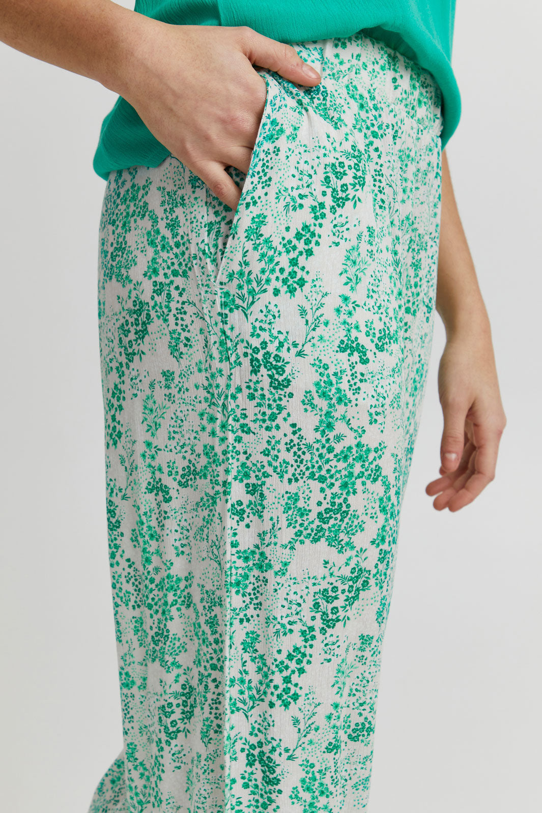 Ichi - Ihmarrakech Aop Pants3 - Holly Green Bukser 