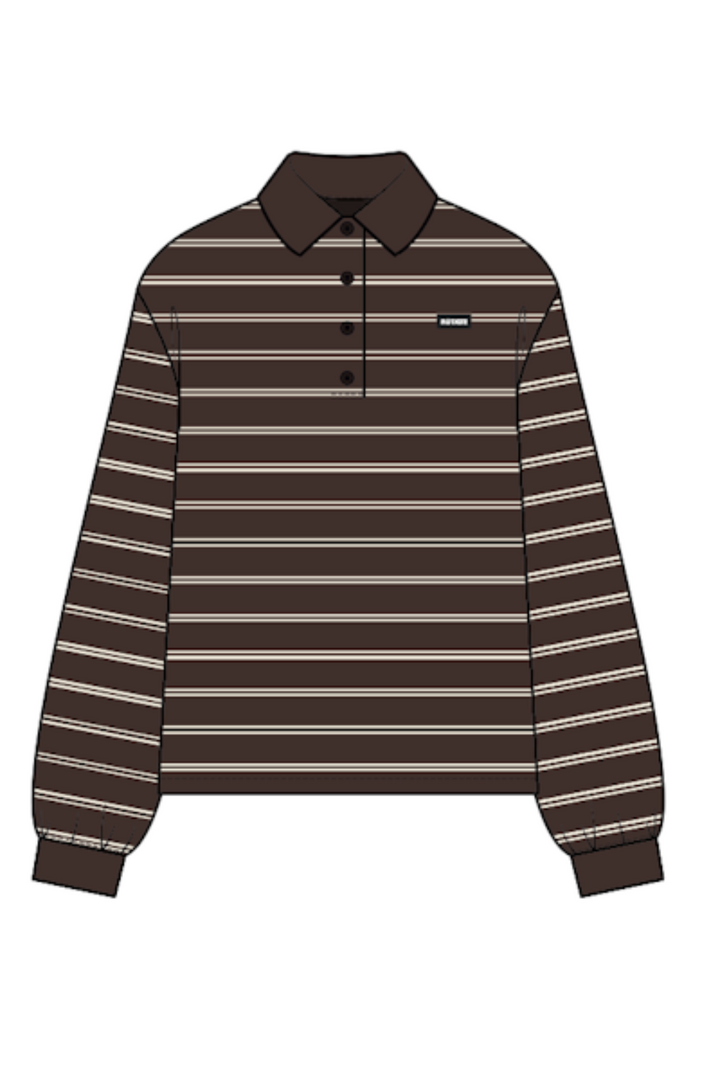 Rotate - Pique Longsleeve Polo 1160033088 - 3088 Molé Comb.