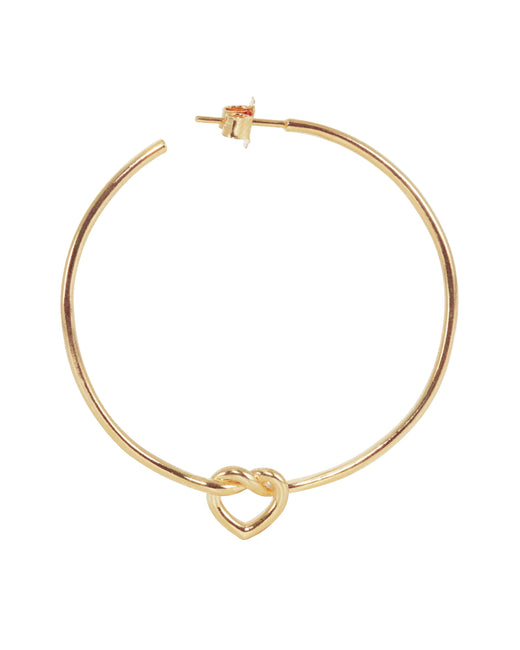 Jane Kønig - Big Tied Heart Hoop BTHH-AW25-G - Ørering Øreringe 