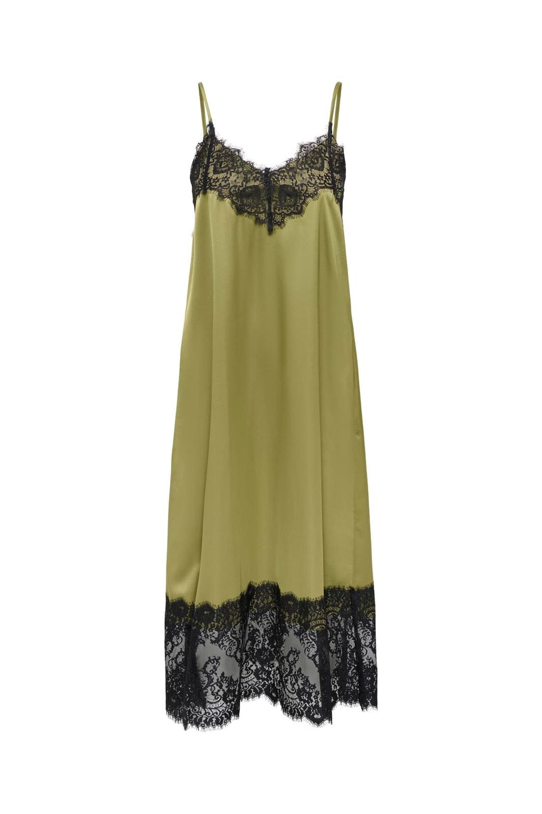 JDY - Jdyalana S/L Lace Midi Dress - 5097061 Gothic Olive Black Lace