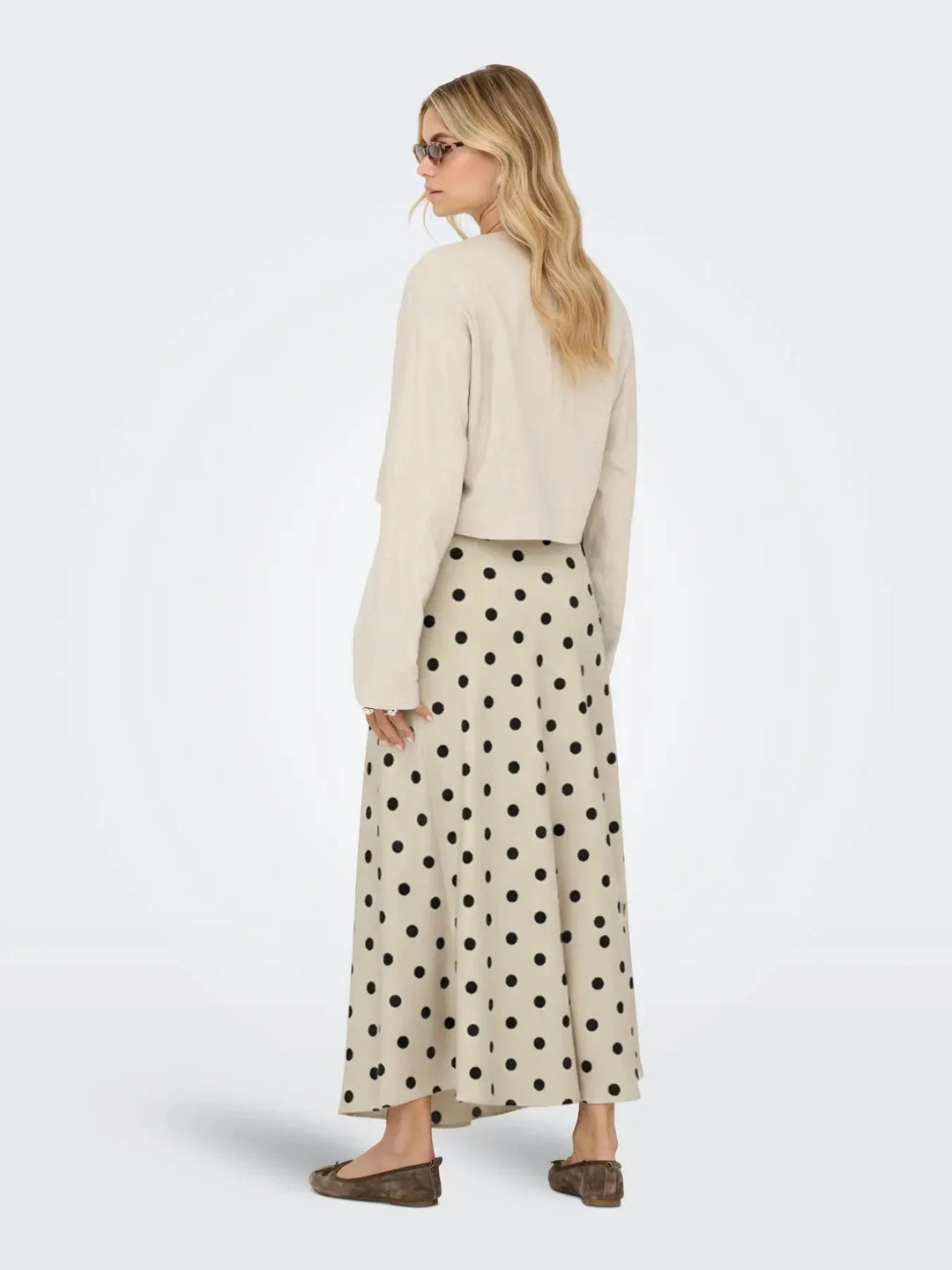 JDY - Jdyaya Maxi Skirt Dia - 5056549 Whitecap Gray Chocolate Torte Dot Nederdele 