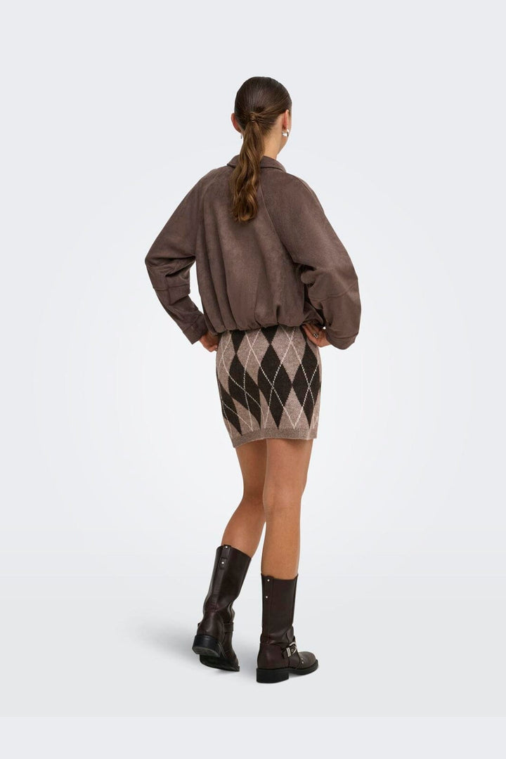 JDY - Jdybianka Skirt Knt - 5135642 Chocolate Torte Argyle