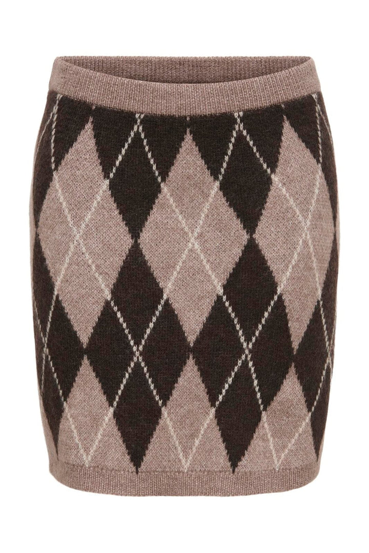 JDY - Jdybianka Skirt Knt - 5135642 Chocolate Torte Argyle