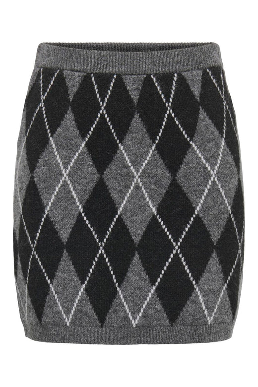 JDY - Jdybianka Skirt Knt - 5147544 Dark Grey Melange Argyle