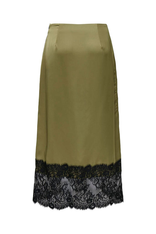 JDY - Jdybita Satin Lace Midi Skirt - 5109422 Gothic Olive Black Lace