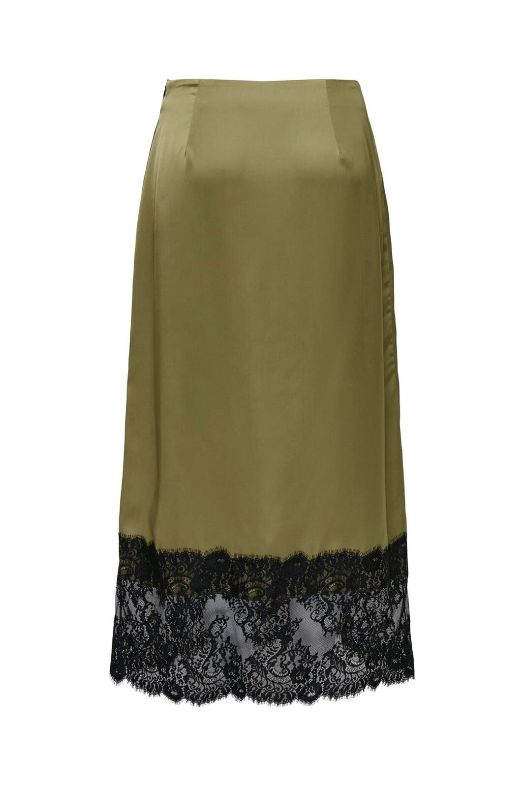 JDY - Jdybita Satin Lace Midi Skirt - 5109422 Gothic Olive Black Lace