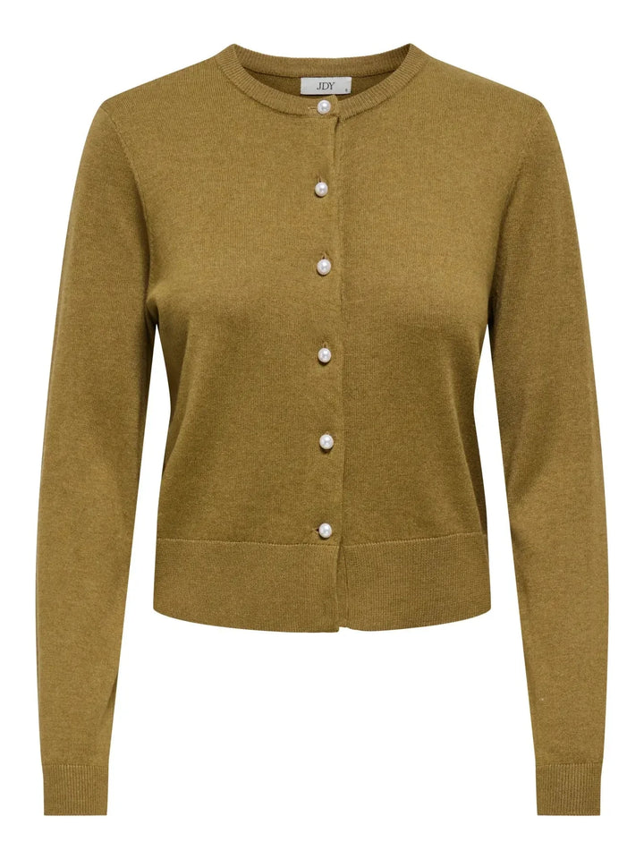 JDY - Jdybodil L/S Pearl Button Cardigan Knt - 5043411 Butternut Melange Cardigans 